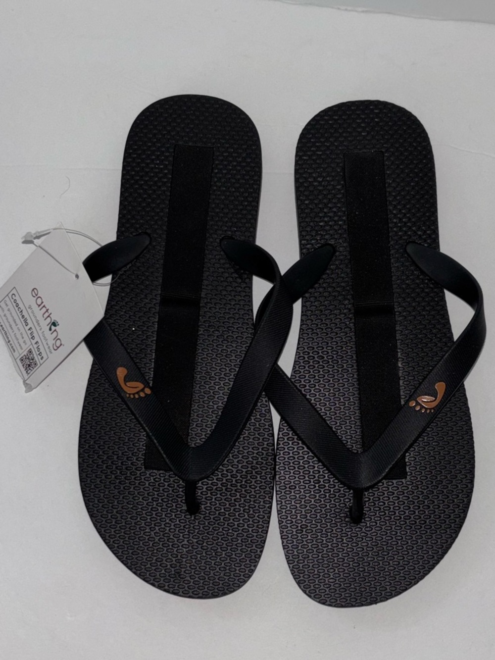 Earthing Coachella Grounders Flip Flops Black Women’s Sz 8 New Sandals Shoes